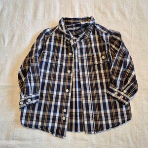 Gymboree boys size 18-24 months plaid long sleeve shirt, 2000 line